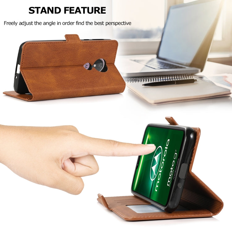 For Motorola Moto G7 Power(US Version) Retro Magnetic Closing Clasp Horizontal Flip Leather Case with Holder & Card Slots & Photo Frame & Wallet