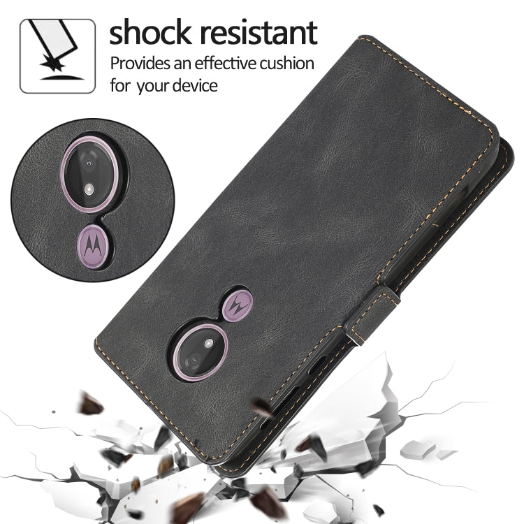 For Motorola Moto G7 Power(US Version) Retro Magnetic Closing Clasp Horizontal Flip Leather Case with Holder & Card Slots & Photo Frame & Wallet