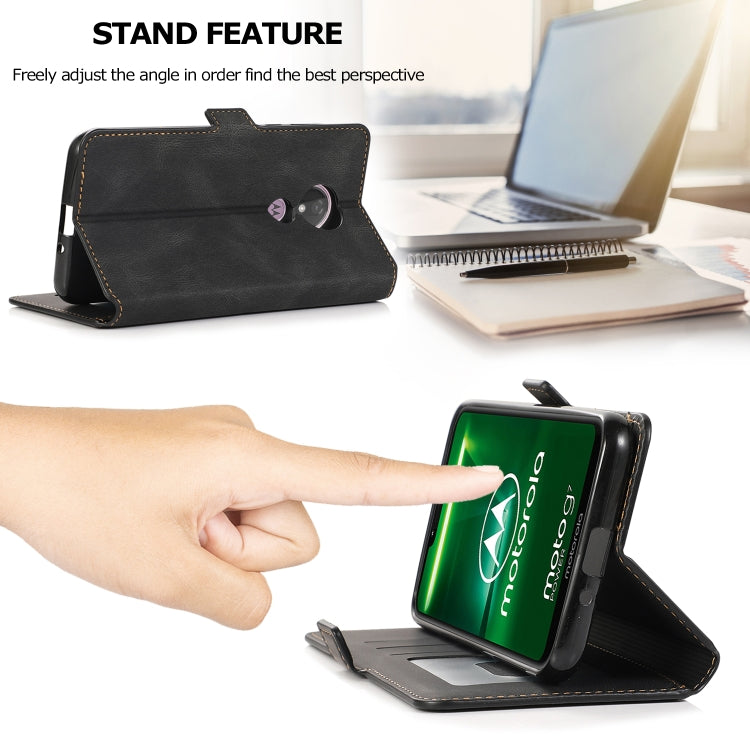 For Motorola Moto G7 Power(US Version) Retro Magnetic Closing Clasp Horizontal Flip Leather Case with Holder & Card Slots & Photo Frame & Wallet