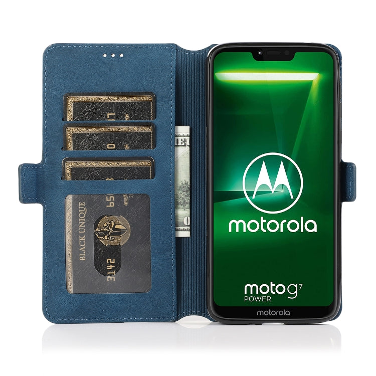 For Motorola Moto G7 Power(US Version) Retro Magnetic Closing Clasp Horizontal Flip Leather Case with Holder & Card Slots & Photo Frame & Wallet