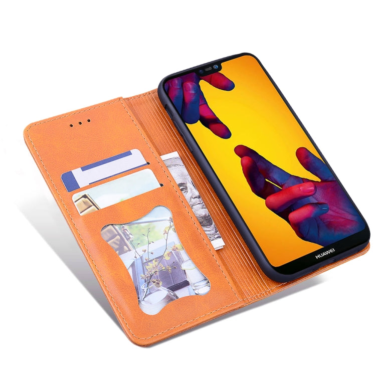 For Huawei P20 Lite / Nova 3e Business Stitching Horizontal Flip Leather Case with Double Folding & Bracket & Card Slots & Photo Frame & Wallet