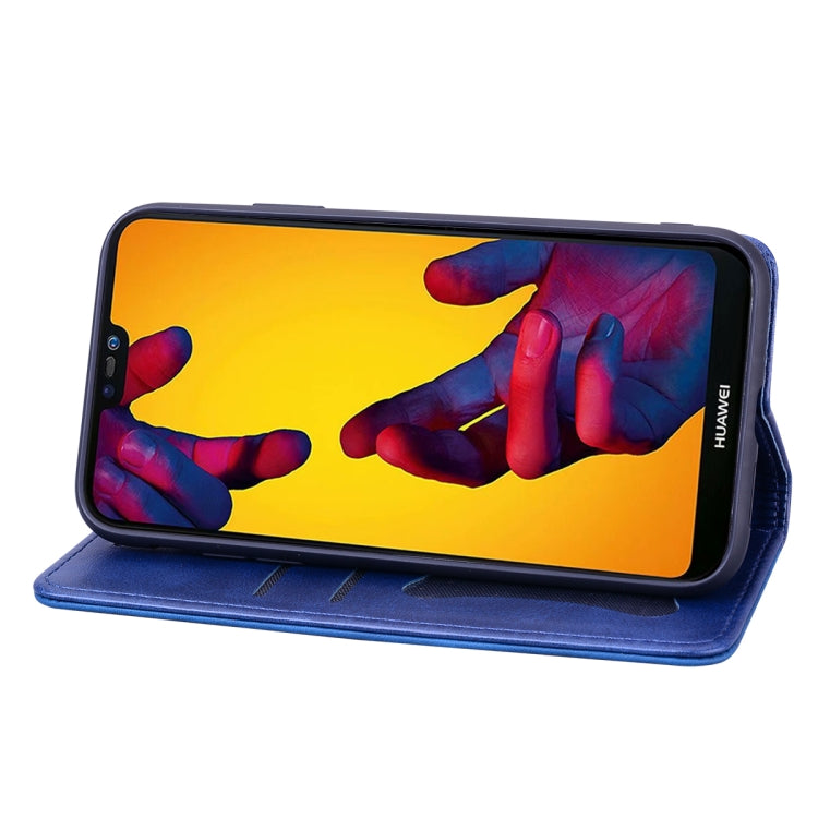 For Huawei P20 Lite / Nova 3e Business Stitching Horizontal Flip Leather Case with Double Folding & Bracket & Card Slots & Photo Frame & Wallet