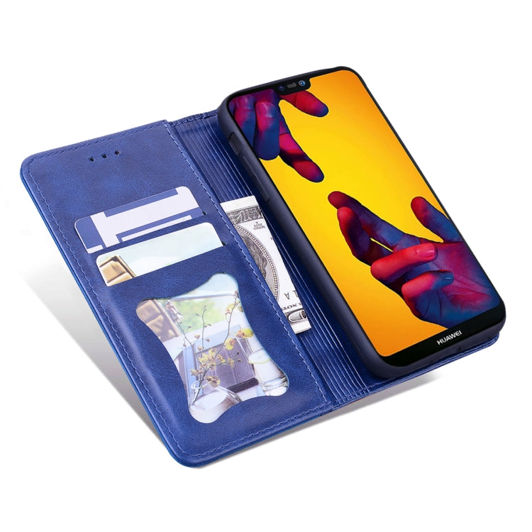 For Huawei P20 Lite / Nova 3e Business Stitching Horizontal Flip Leather Case with Double Folding & Bracket & Card Slots & Photo Frame & Wallet