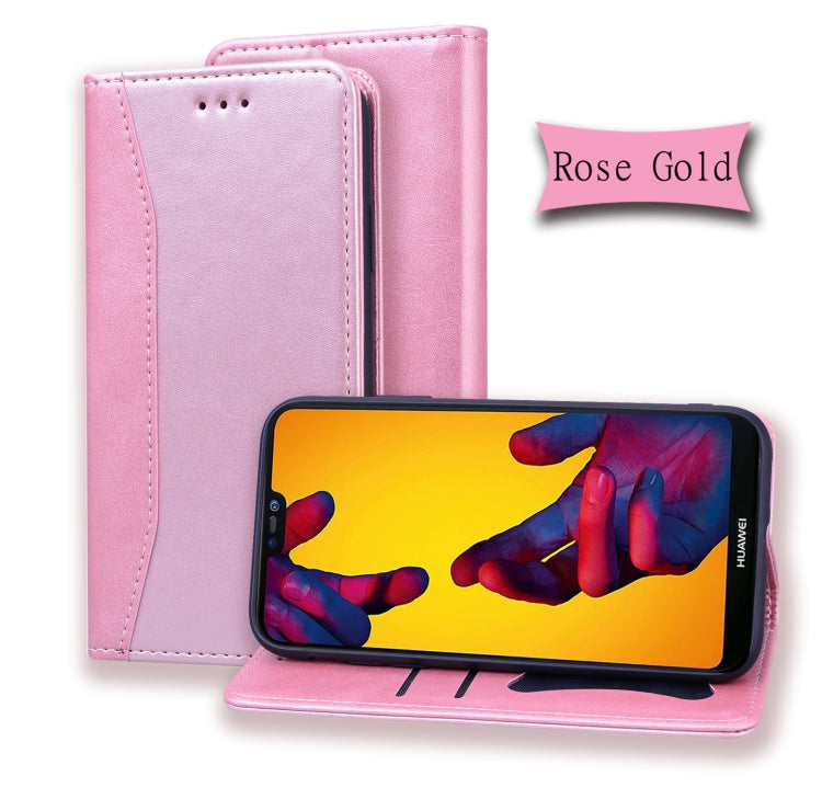 For Huawei P20 Lite / Nova 3e Business Stitching Horizontal Flip Leather Case with Double Folding & Bracket & Card Slots & Photo Frame & Wallet