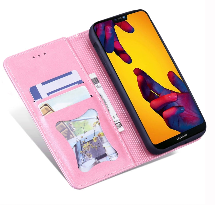 For Huawei P20 Lite / Nova 3e Business Stitching Horizontal Flip Leather Case with Double Folding & Bracket & Card Slots & Photo Frame & Wallet
