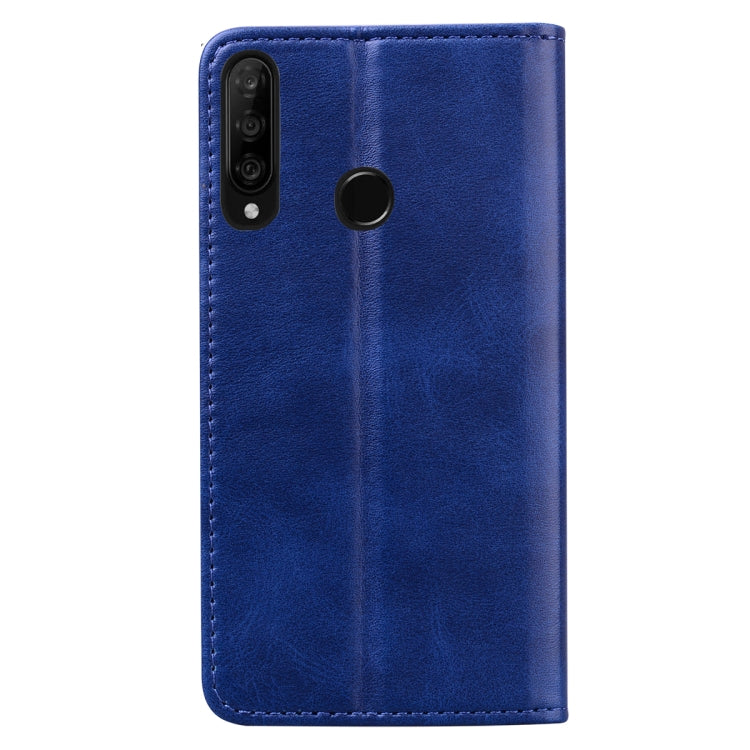 For Huawei Nova 4e Business Stitching Horizontal Flip Leather Case with Double Folding & Bracket & Card Slots & Photo Frame & Wallet