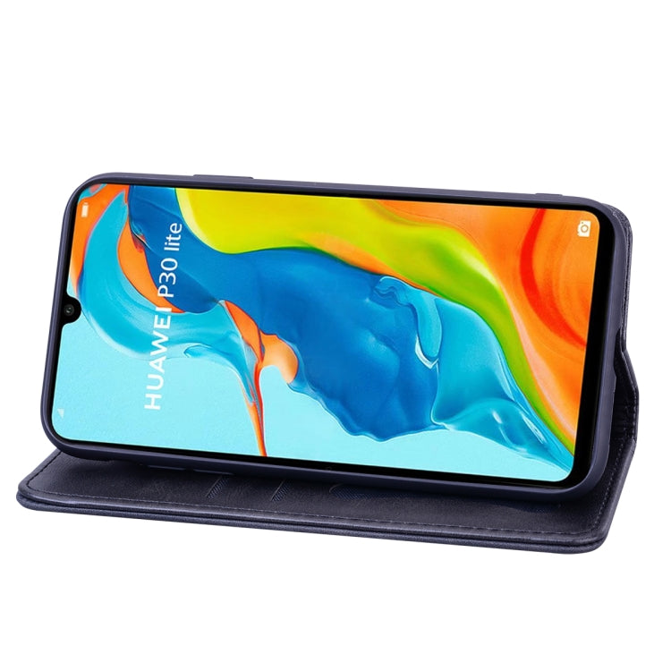 For Huawei Nova 4e Business Stitching Horizontal Flip Leather Case with Double Folding & Bracket & Card Slots & Photo Frame & Wallet