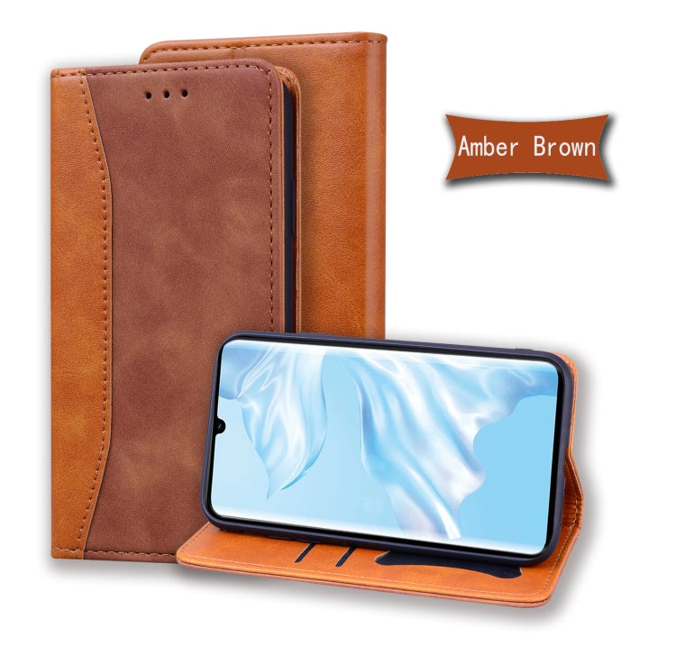 For Huawei P30 Pro Business Stitching Horizontal Flip Leather Case with Double Folding & Bracket & Card Slots & Photo Frame & Wallet