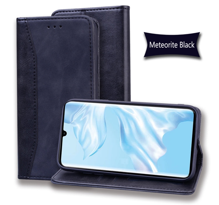 For Huawei P30 Pro Business Stitching Horizontal Flip Leather Case with Double Folding & Bracket & Card Slots & Photo Frame & Wallet