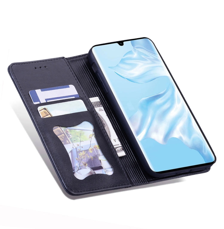 For Huawei P30 Pro Business Stitching Horizontal Flip Leather Case with Double Folding & Bracket & Card Slots & Photo Frame & Wallet