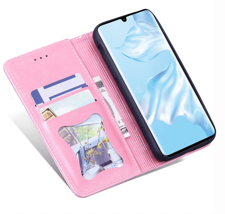 For Huawei P30 Pro Business Stitching Horizontal Flip Leather Case with Double Folding & Bracket & Card Slots & Photo Frame & Wallet