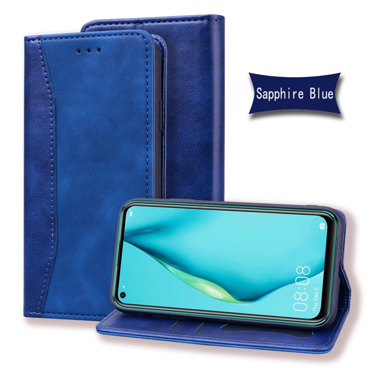 For Huawei P40 Lite Business Stitching Horizontal Flip Leather Case with Double Folding & Bracket & Card Slots & Photo Frame & Wallet