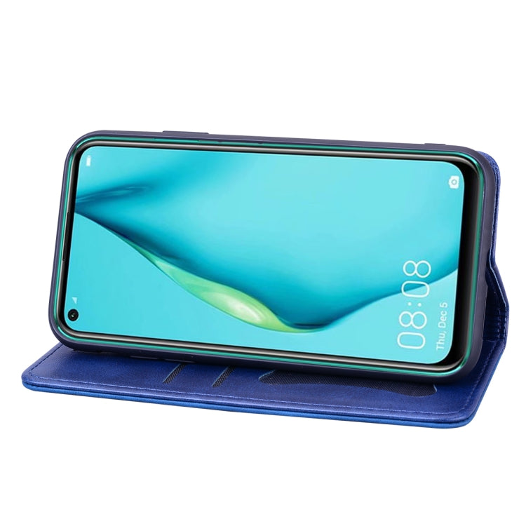 For Huawei P40 Lite Business Stitching Horizontal Flip Leather Case with Double Folding & Bracket & Card Slots & Photo Frame & Wallet