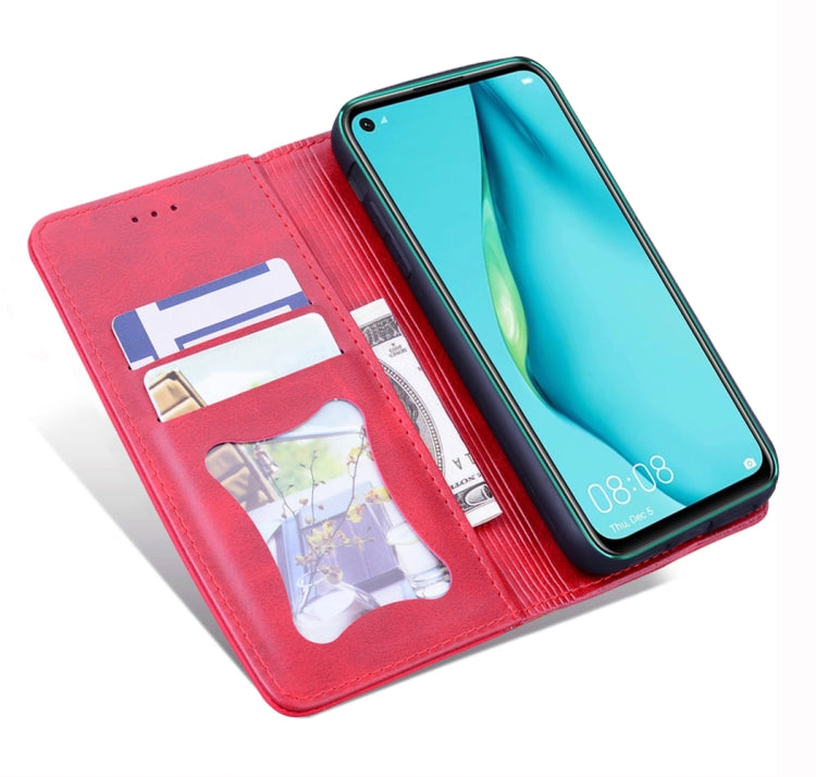 For Huawei P40 Lite Business Stitching Horizontal Flip Leather Case with Double Folding & Bracket & Card Slots & Photo Frame & Wallet