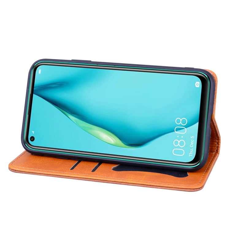 For Huawei Nova 6 SE Business Stitching Horizontal Flip Leather Case with Double Folding & Bracket & Card Slots & Photo Frame & Wallet