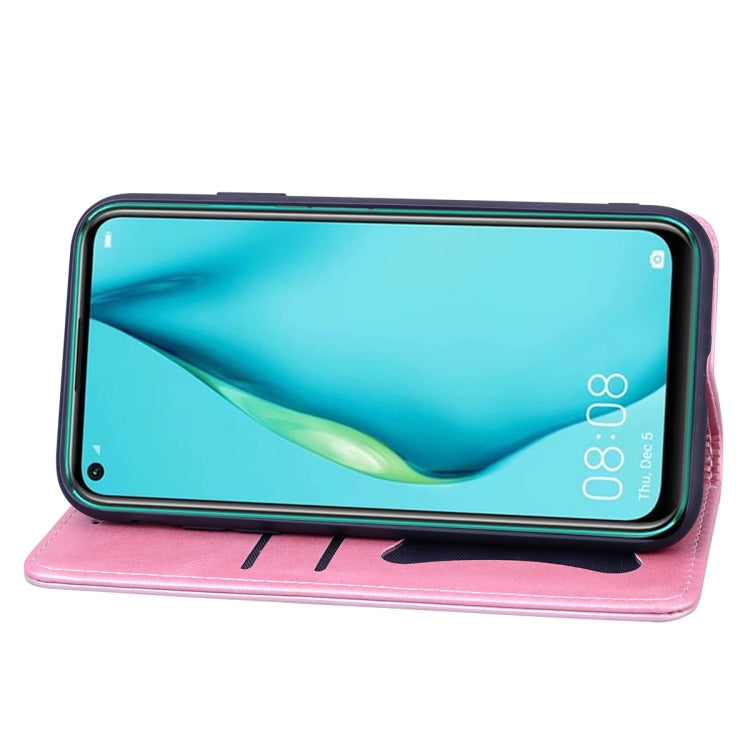 For Huawei Nova 6 SE Business Stitching Horizontal Flip Leather Case with Double Folding & Bracket & Card Slots & Photo Frame & Wallet