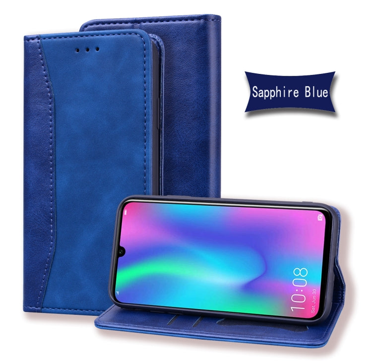 For Huawei P Smart (2019) Business Stitching Horizontal Flip Leather Case with Double Folding & Bracket & Card Slots & Photo Frame & Wallet