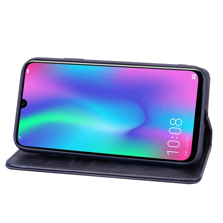 For Huawei P Smart (2019) Business Stitching Horizontal Flip Leather Case with Double Folding & Bracket & Card Slots & Photo Frame & Wallet