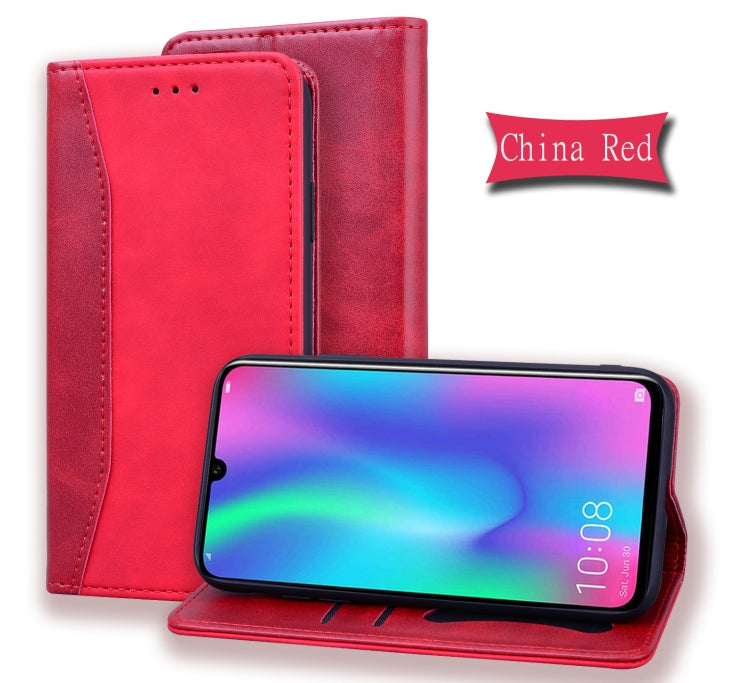 For Huawei P Smart (2019) Business Stitching Horizontal Flip Leather Case with Double Folding & Bracket & Card Slots & Photo Frame & Wallet