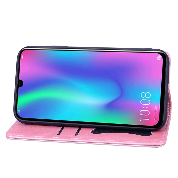 For Huawei P Smart (2019) Business Stitching Horizontal Flip Leather Case with Double Folding & Bracket & Card Slots & Photo Frame & Wallet