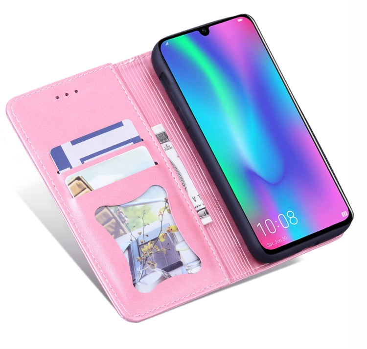 For Huawei P Smart (2019) Business Stitching Horizontal Flip Leather Case with Double Folding & Bracket & Card Slots & Photo Frame & Wallet
