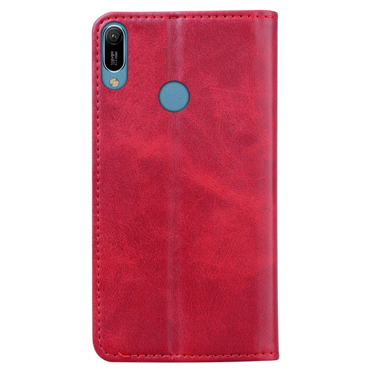 For Huawei Y6 (2019) Business Stitching Horizontal Flip Leather Case with Double Folding & Bracket & Card Slots & Photo Frame & Wallet