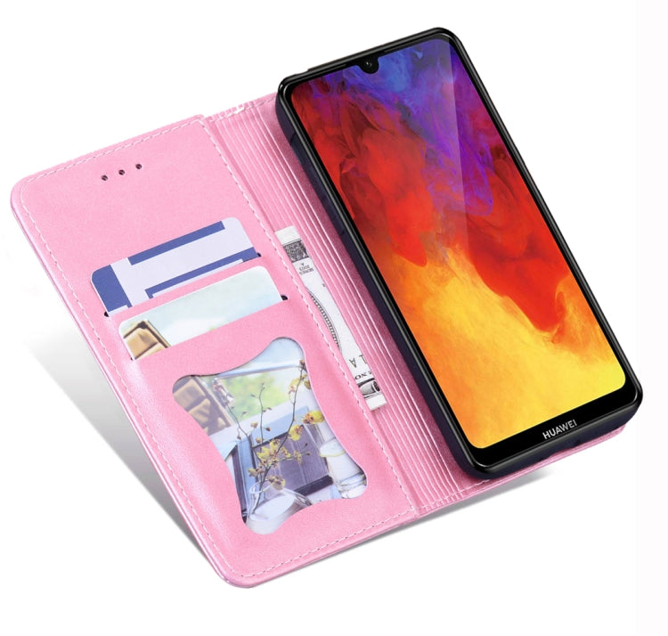 For Huawei Y7 Pro (2019) Business Stitching Horizontal Flip Leather Case with Double Folding & Bracket & Card Slots & Photo Frame & Wallet