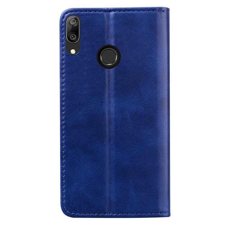 For Huawei Y7 Prime (2019) Business Stitching Horizontal Flip Leather Case with Double Folding & Bracket & Card Slots & Photo Frame & Wallet