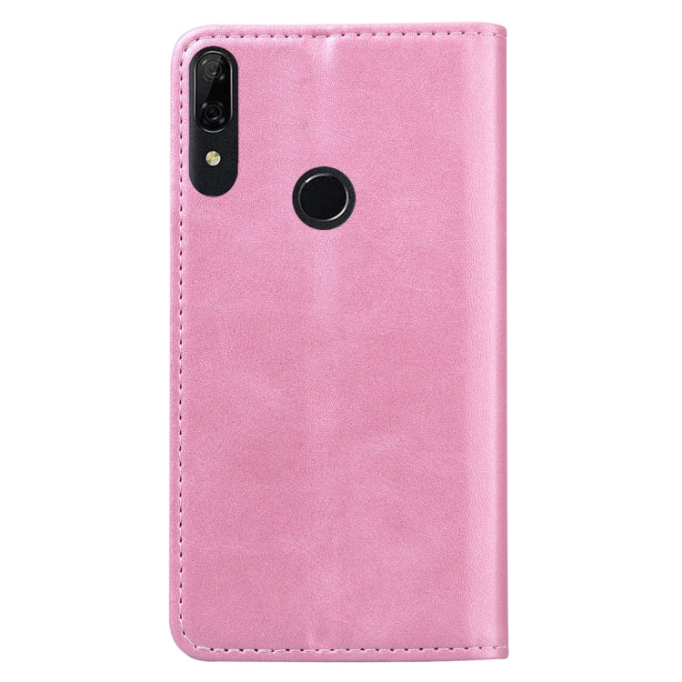 For Huawei Y9 Prime (2019) Business Stitching Horizontal Flip Leather Case with Double Folding & Bracket & Card Slots & Photo Frame & Wallet