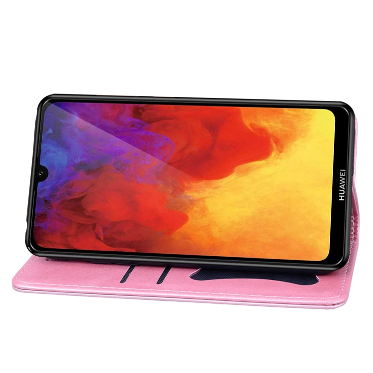 For Huawei P Smart Z Business Stitching Horizontal Flip Leather Case with Double Folding & Bracket & Card Slots & Photo Frame & Wallet