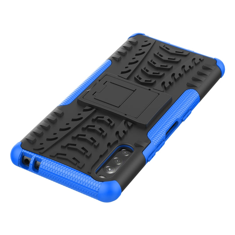 For Sony Xperia L4 Tire Texture Shockproof TPU + PC Protective Case with Holder