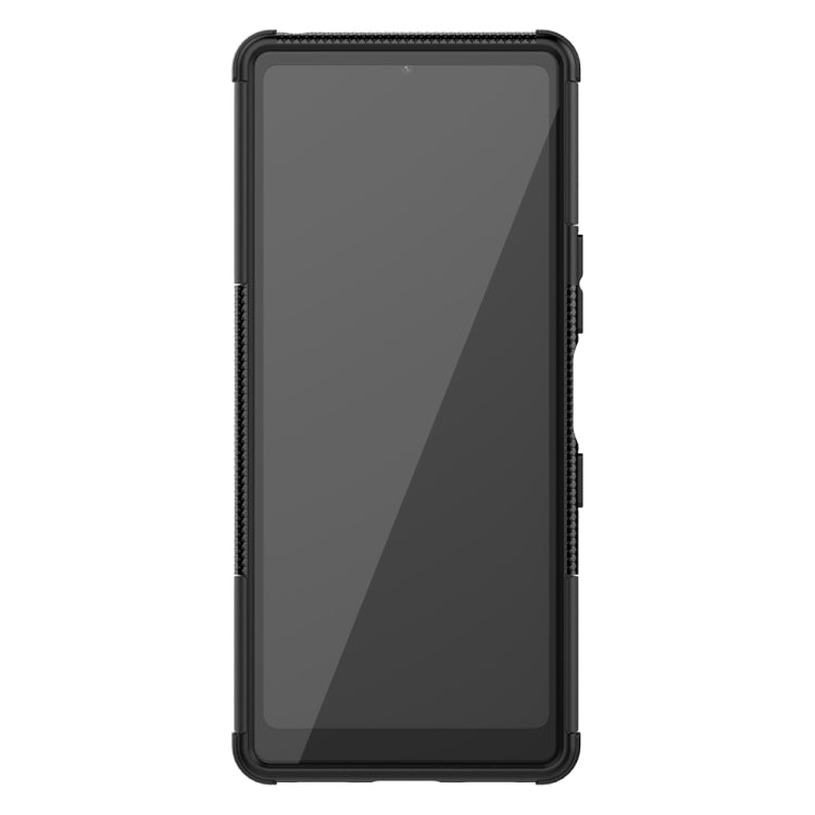 For Sony Xperia L4 Tire Texture Shockproof TPU + PC Protective Case with Holder