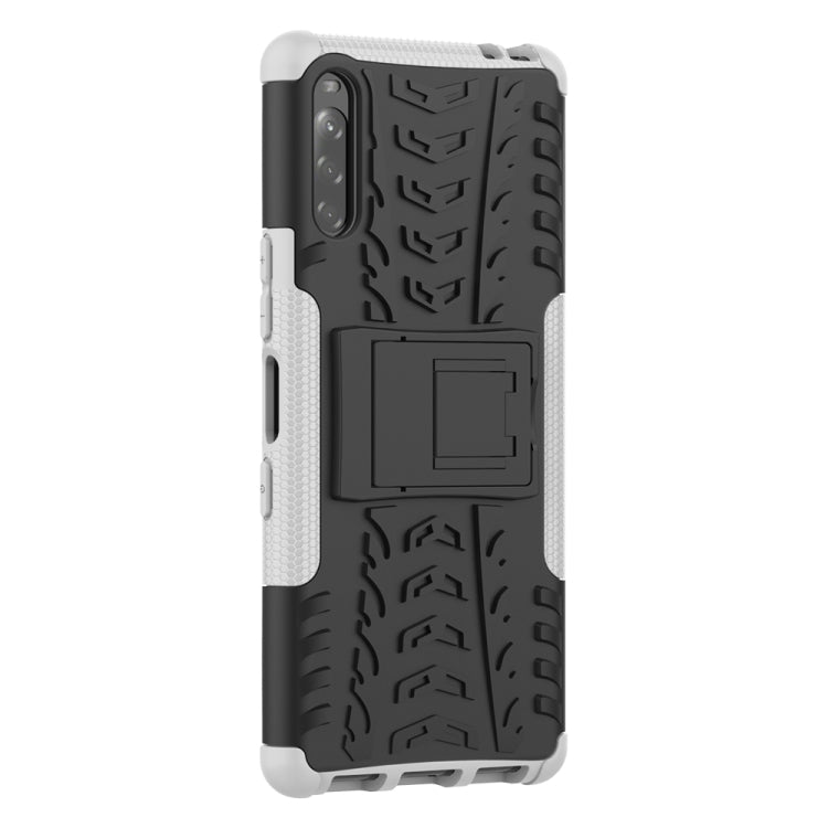For Sony Xperia L4 Tire Texture Shockproof TPU + PC Protective Case with Holder
