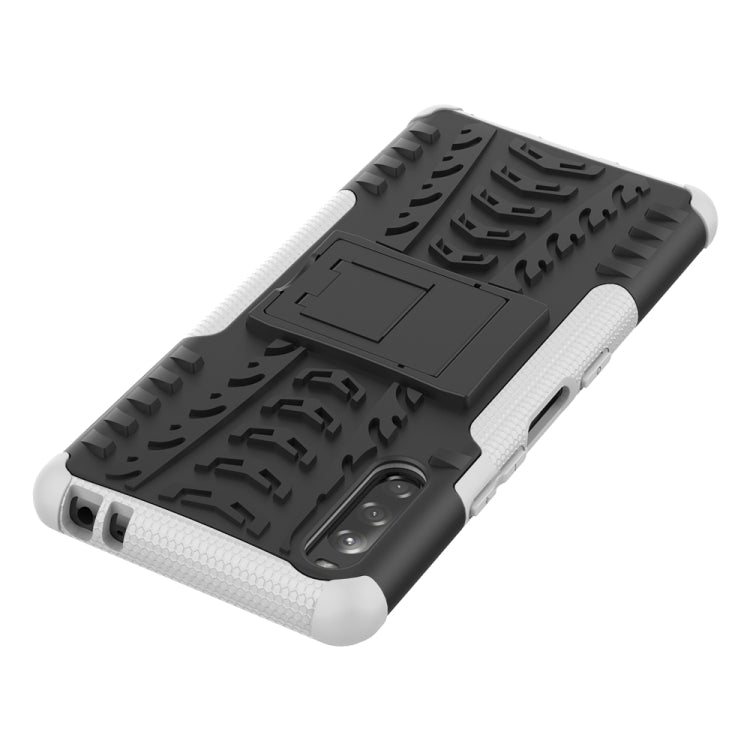 For Sony Xperia L4 Tire Texture Shockproof TPU + PC Protective Case with Holder