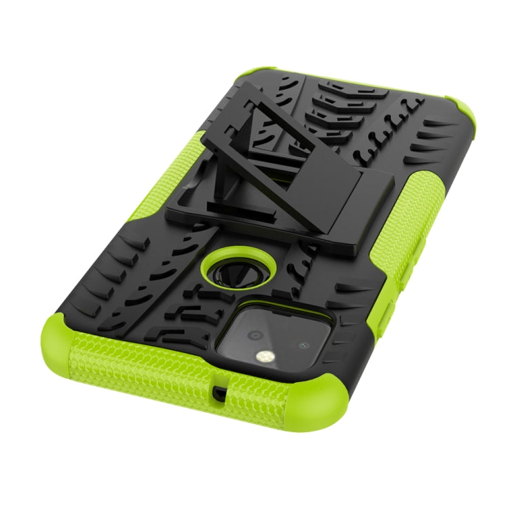 For Google Pixel 5 Tire Texture Shockproof TPU + PC Protective Case with Holder