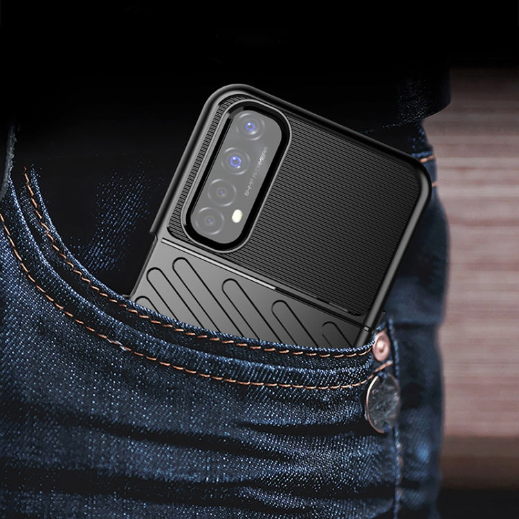 For OPPO Realme 7 Thunderbolt Shockproof TPU Soft Case(Dark Blue)