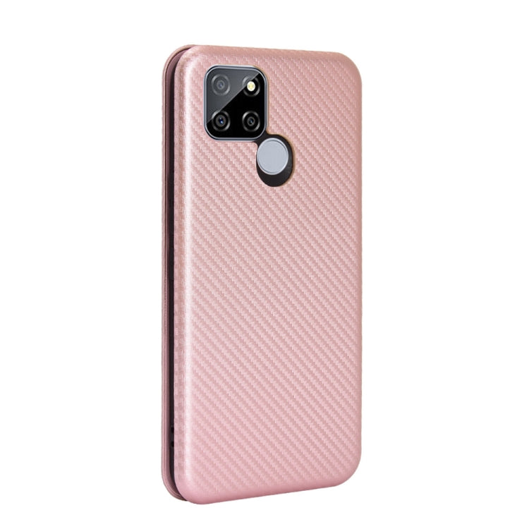 For OPPO Realme V3 Carbon Fiber Texture Horizontal Flip TPU + PC + PU Leather Case with Card Slot