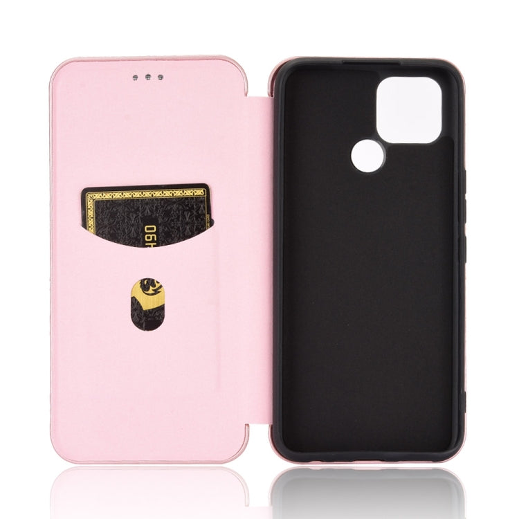 For OPPO Realme V3 Carbon Fiber Texture Horizontal Flip TPU + PC + PU Leather Case with Card Slot