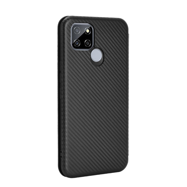 For OPPO Realme V3 Carbon Fiber Texture Horizontal Flip TPU + PC + PU Leather Case with Card Slot