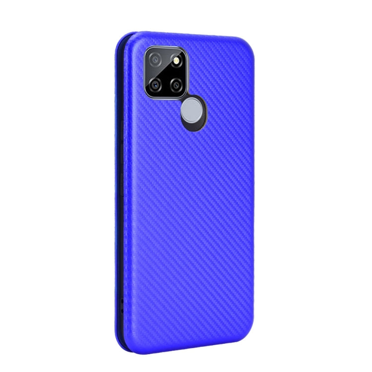 For OPPO Realme V3 Carbon Fiber Texture Horizontal Flip TPU + PC + PU Leather Case with Card Slot