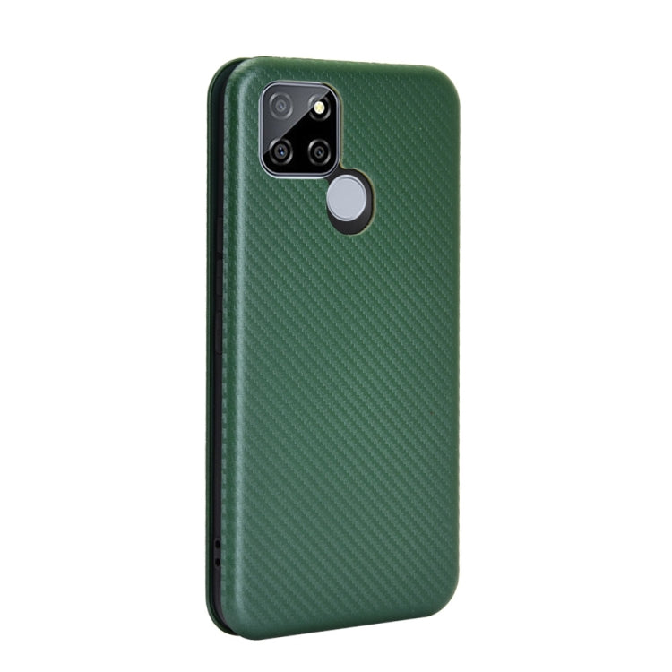 For OPPO Realme V3 Carbon Fiber Texture Horizontal Flip TPU + PC + PU Leather Case with Card Slot