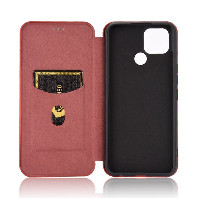 For OPPO Realme V3 Carbon Fiber Texture Horizontal Flip TPU + PC + PU Leather Case with Card Slot