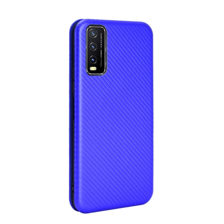 For Vivo Y20 / Y20i (Indian) Carbon Fiber Texture Horizontal Flip TPU + PC + PU Leather Case with Card Slot