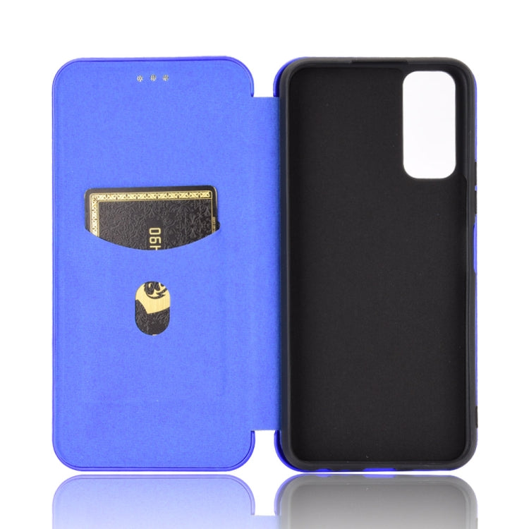 For Vivo Y20 / Y20i (Indian) Carbon Fiber Texture Horizontal Flip TPU + PC + PU Leather Case with Card Slot