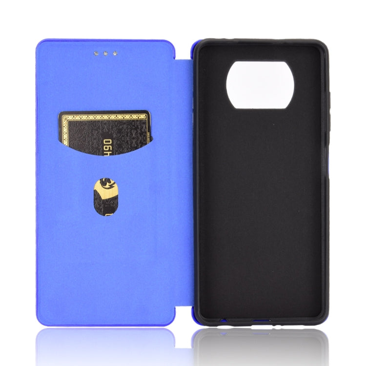 For Xiaomi Poco X3 NFC Carbon Fiber Texture Horizontal Flip TPU + PC + PU Leather Case with Card Slot