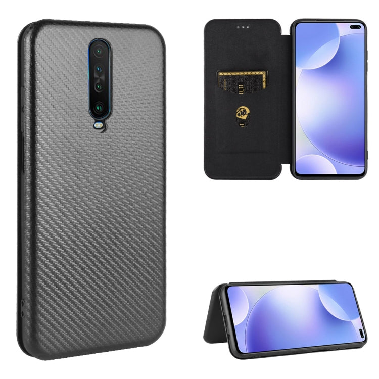 For Xiaomi Redmi K30 Ultra Carbon Fiber Texture Horizontal Flip TPU + PC + PU Leather Case with Card Slot