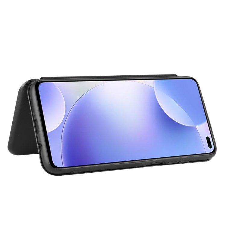 For Xiaomi Redmi K30 Ultra Carbon Fiber Texture Horizontal Flip TPU + PC + PU Leather Case with Card Slot