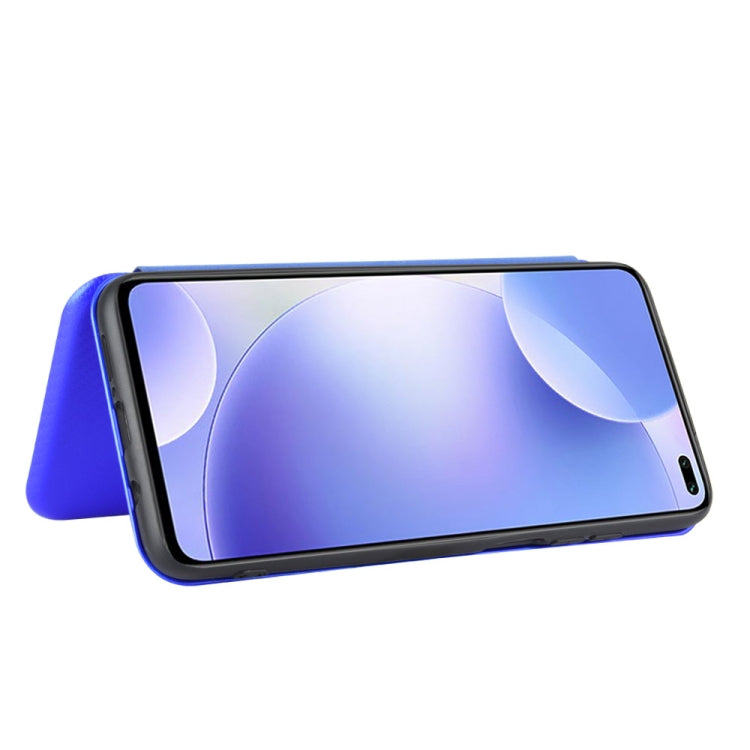 For Xiaomi Redmi K30 Ultra Carbon Fiber Texture Horizontal Flip TPU + PC + PU Leather Case with Card Slot