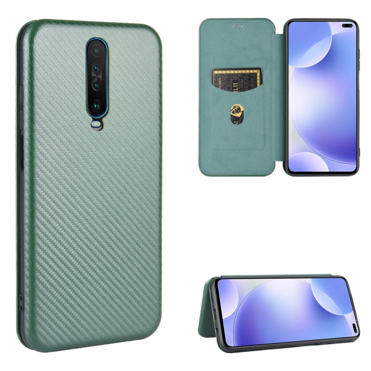 For Xiaomi Redmi K30 Ultra Carbon Fiber Texture Horizontal Flip TPU + PC + PU Leather Case with Card Slot