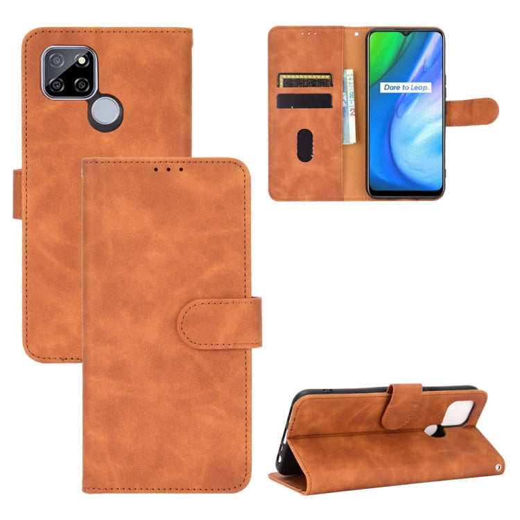 For OPPO Realme V3 Solid Color Skin Feel Magnetic Buckle Horizontal Flip Calf Texture PU Leather Case with Holder & Card Slots & Wallet